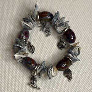 Shell Bracelet with Charms & Beads